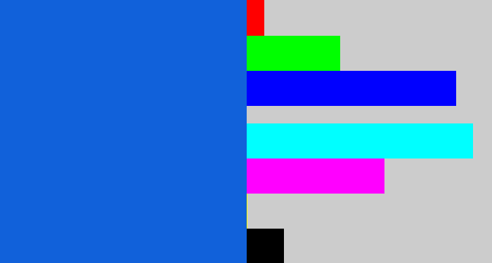 Hex color #1161da - azul