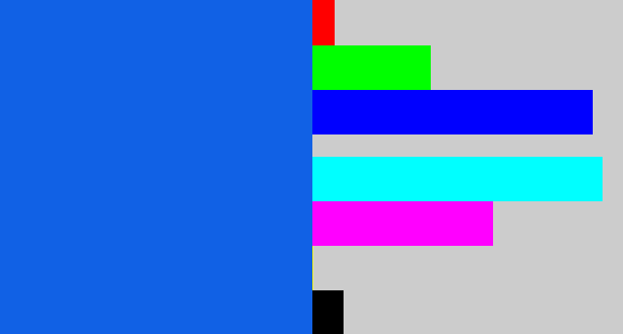 Hex color #1161e5 - azul