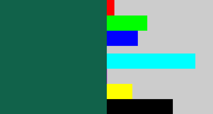 Hex color #11624a - dark green blue