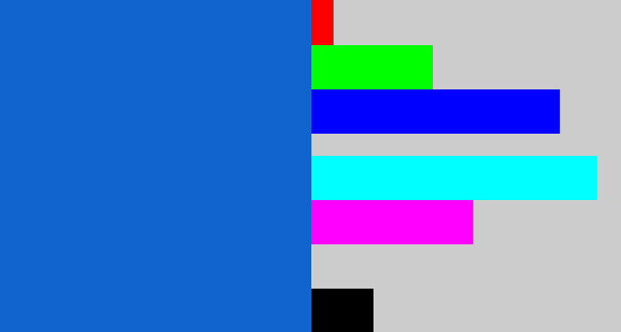 Hex color #1163cd - azul