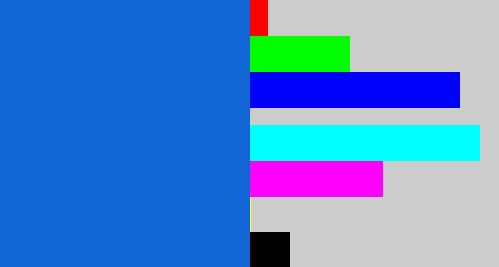 Hex color #1165d5 - azul