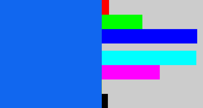 Hex color #1167ef - cerulean blue