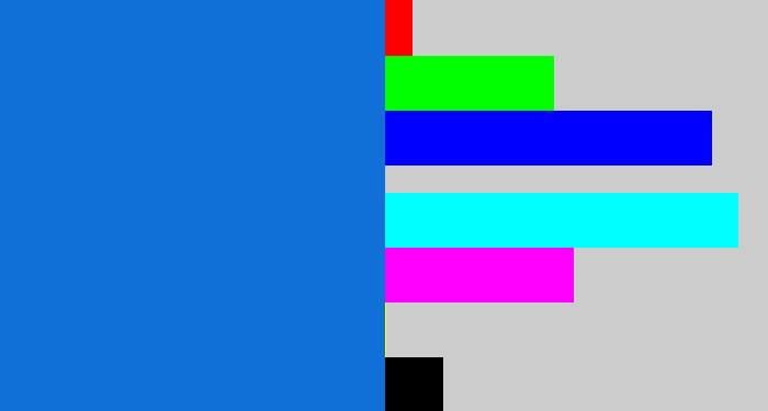 Hex color #116fd8 - cerulean blue