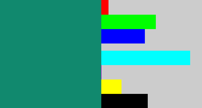 Hex color #11896e - blue green