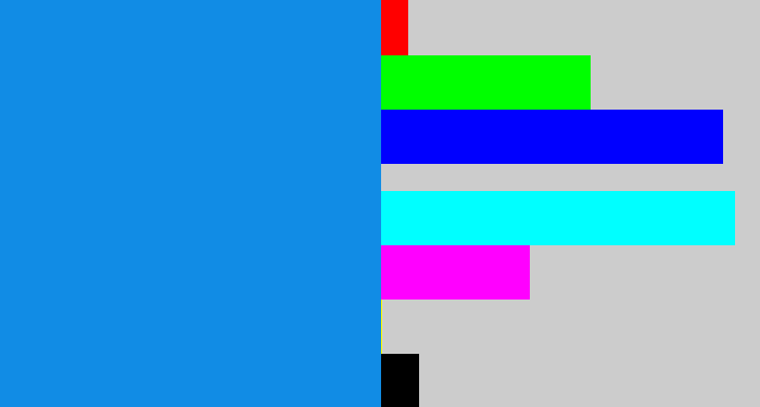 Hex color #118ce5 - azure