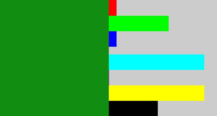 Hex color #118d11 - true green