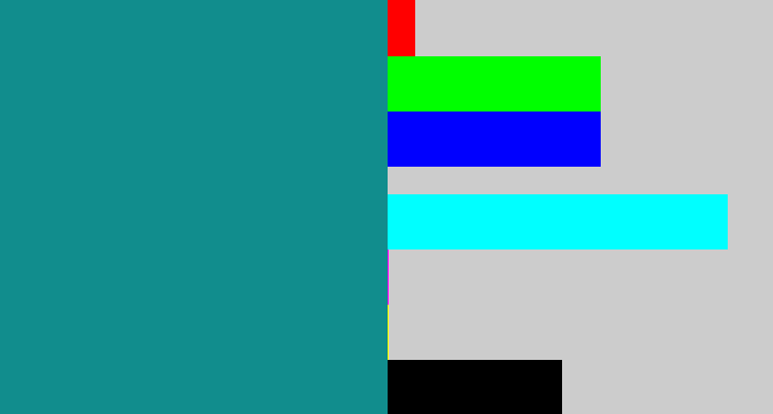 Hex color #118d8d - greenish blue