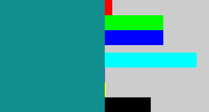 Hex color #118f8e - greenish blue