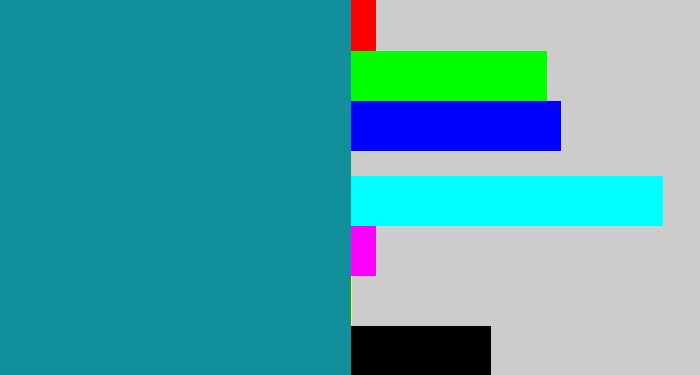 Hex color #118f9a - blue/green