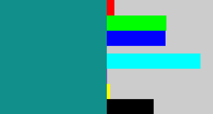 Hex color #11908b - greenish blue