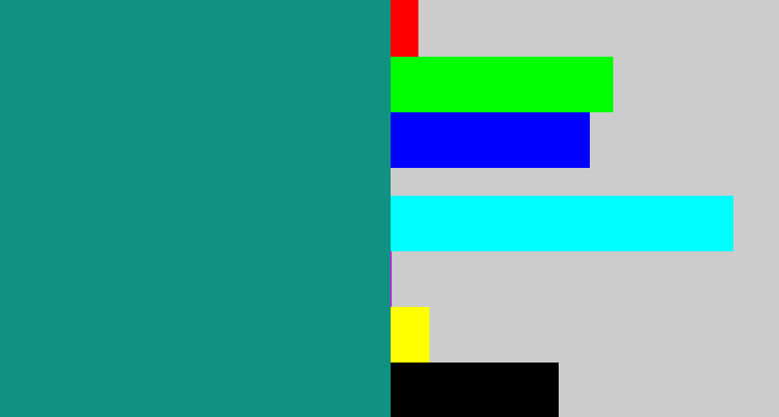 Hex color #119182 - greenish blue