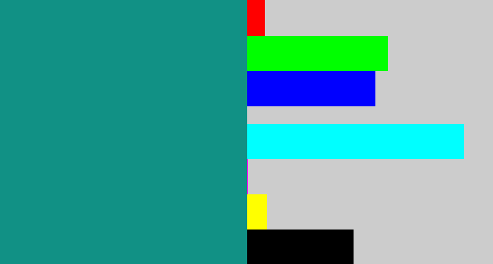 Hex color #119185 - greenish blue
