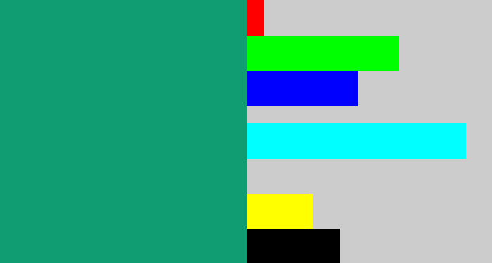 Hex color #119d72 - bluish green