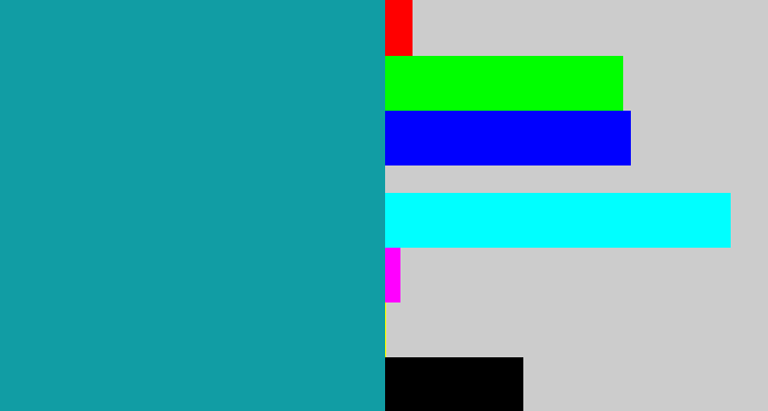 Hex color #119da4 - blue/green