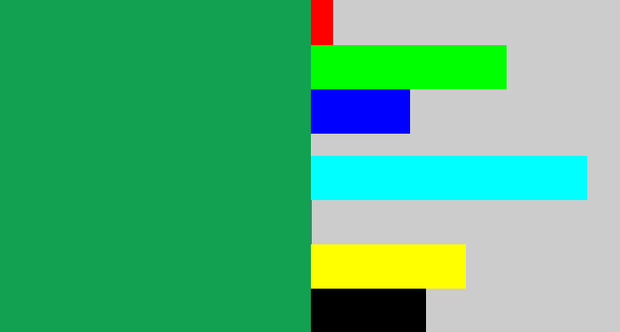 Hex color #11a151 - emerald