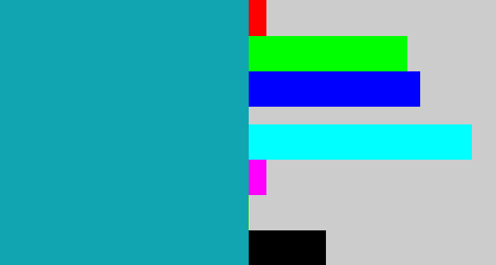 Hex color #11a4b1 - topaz