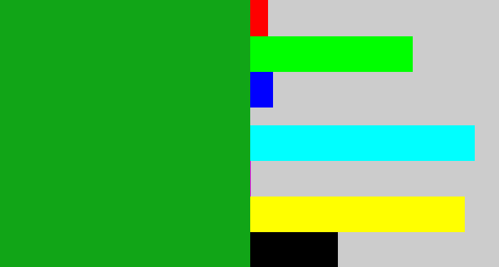 Hex color #11a517 - green