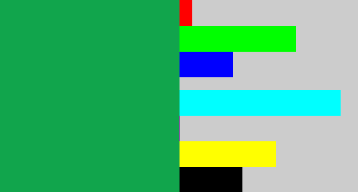 Hex color #11a54c - emerald