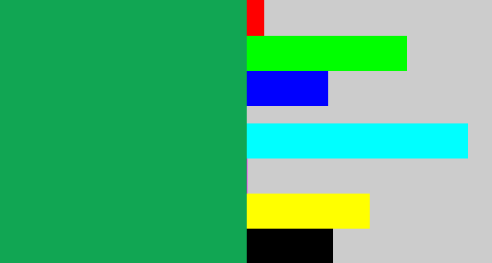 Hex color #11a653 - emerald