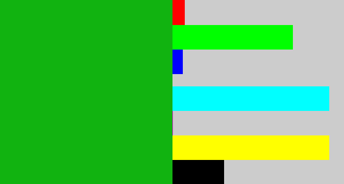 Hex color #11b310 - green