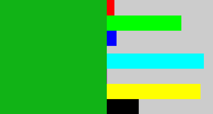 Hex color #11b316 - green