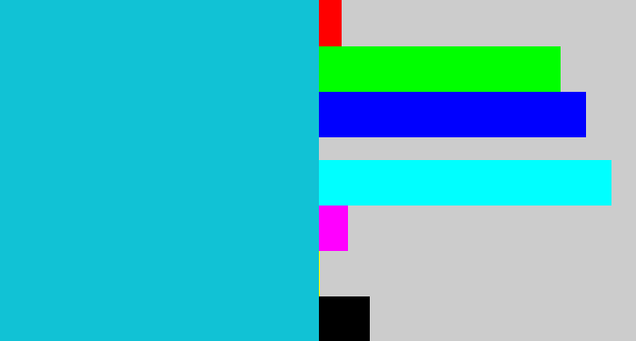 Hex color #11c2d5 - turquoise blue