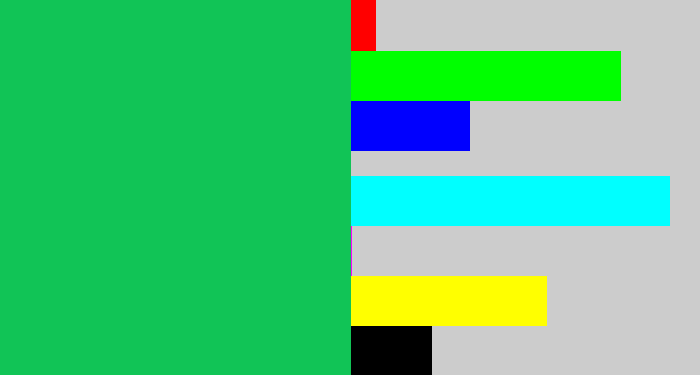 Hex color #11c456 - shamrock green
