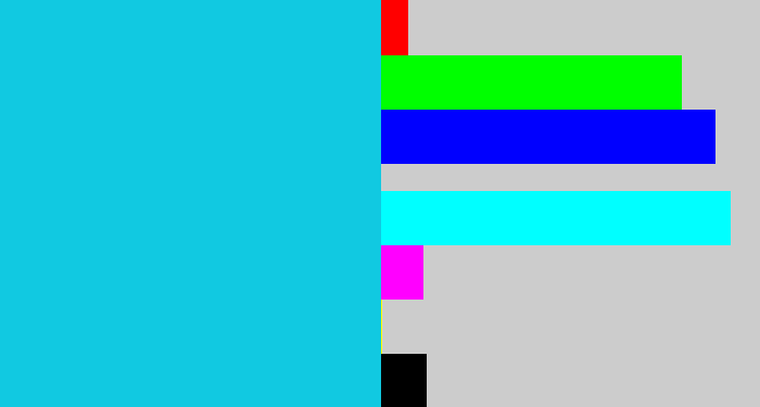 Hex color #11c9e1 - aqua blue