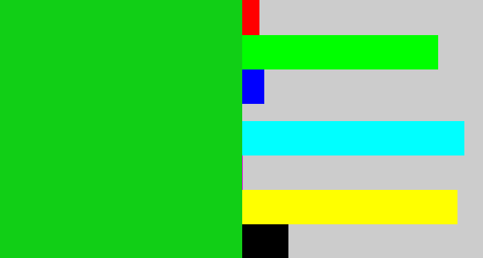Hex color #11cf16 - vibrant green