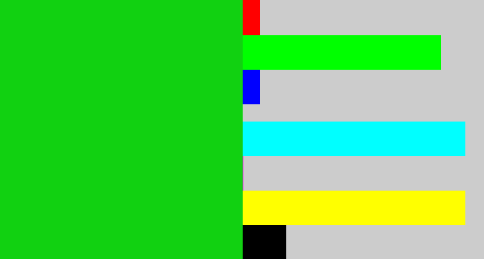 Hex color #11d111 - vibrant green