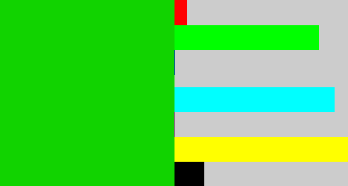 Hex color #11d300 - vibrant green