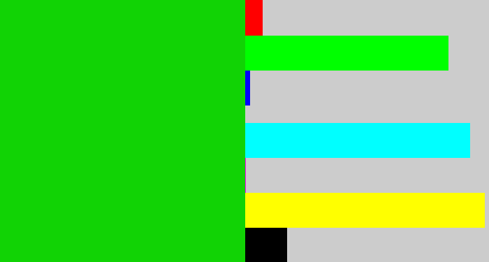 Hex color #11d305 - vibrant green