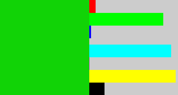 Hex color #11d306 - vibrant green
