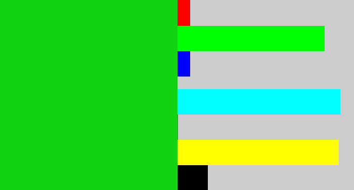 Hex color #11d312 - vibrant green