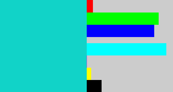 Hex color #11d3c8 - aqua