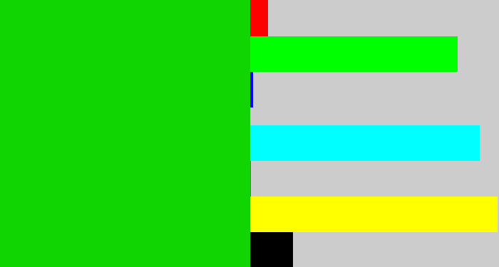 Hex color #11d403 - vibrant green