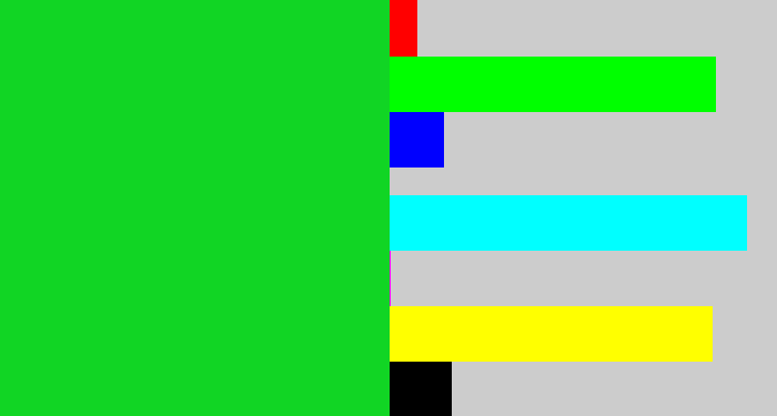 Hex color #11d524 - vibrant green