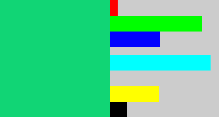 Hex color #11d575 - tealish green