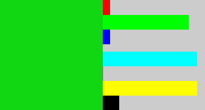 Hex color #11d712 - vibrant green