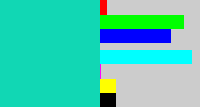 Hex color #11d7b4 - aquamarine