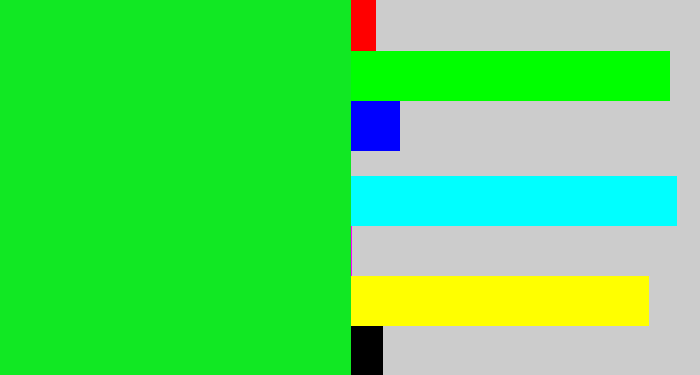 Hex color #11e823 - vibrant green