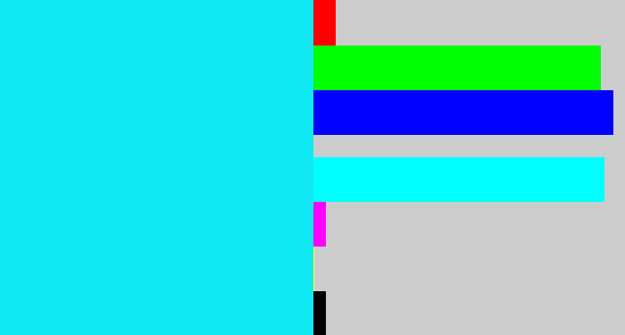 Hex color #11eaf5 - bright aqua