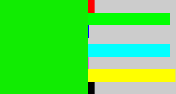 Hex color #11ec02 - vibrant green