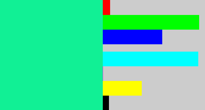 Hex color #11f095 - aqua green