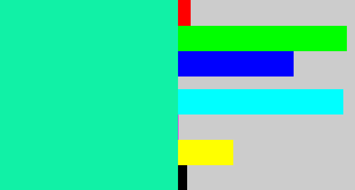 Hex color #11f1a6 - bright sea green