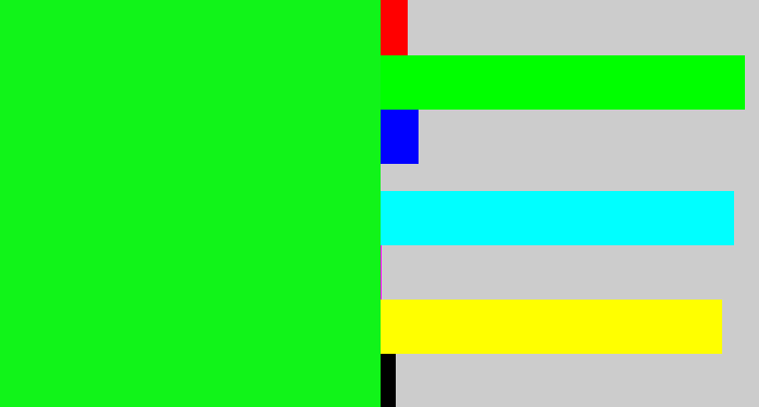 Hex color #11f419 - neon green