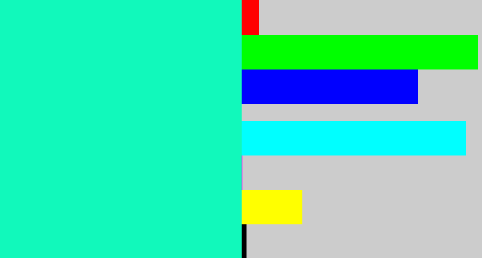Hex color #11f9bb - bright teal