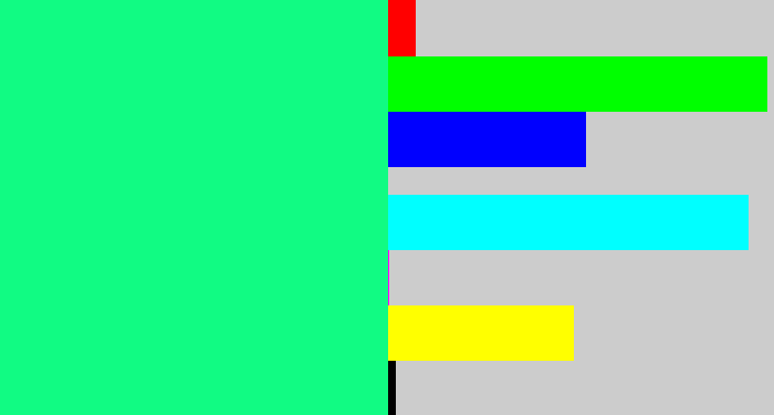 Hex color #11fb83 - minty green