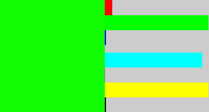 Hex color #11fc03 - fluro green