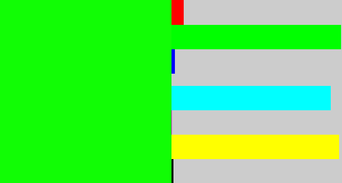 Hex color #11fd05 - fluro green